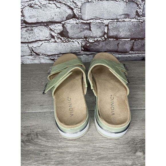 Vionic Brandie Mint Green Double Strap Slide Vegan Sandals Women’s Sz 8M US/39EU - Picture 5 of 16
